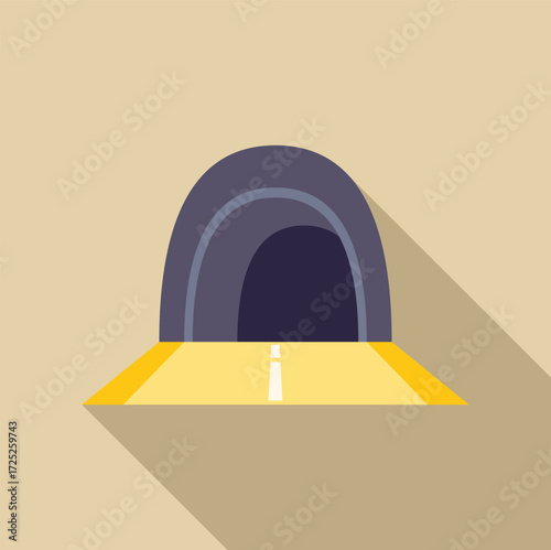 Illustration of a road leading into a dark tunnel entrance, creating a sense of mystery and adventure