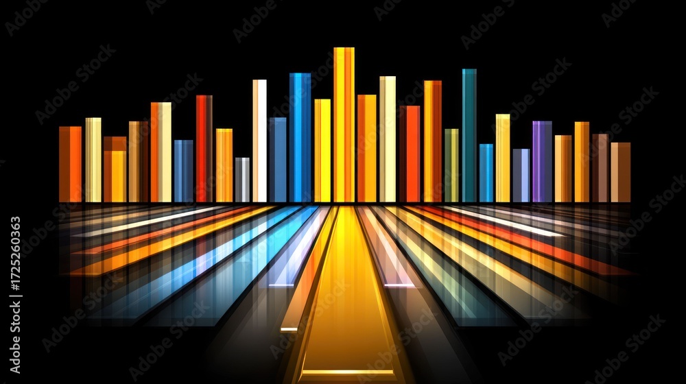 Fototapeta premium Vibrant Abstract Cityscape: A Symphony of Colors and Light