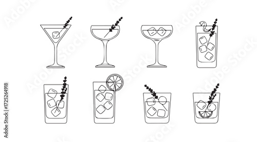 Vector art of cocktails