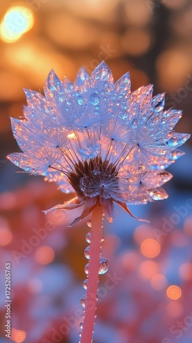 Dew-Kissed Dandelion: A Sunrise Symphony