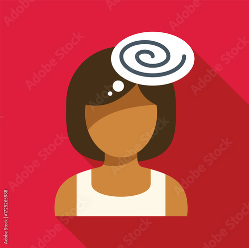 Female patient suffering from dizziness, vertigo, stress, headache, mental disorder