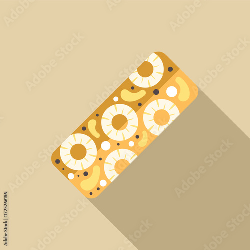 Nutritious fruit bar with pineapple and cashew nuts, perfect for a healthy snack