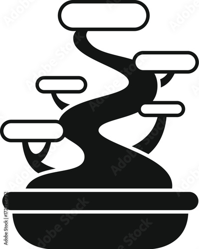 Small bonsai tree growing in a pot, representing japanese gardening art, miniature trees, and zen atmosphere