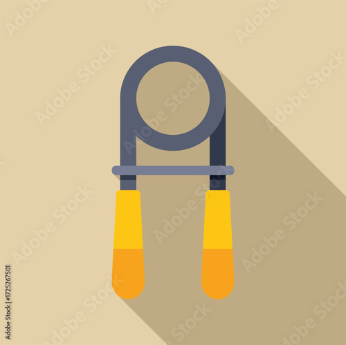 Hand gripper isolated on a beige background, providing convenient and effective strength training for athletes and fitness enthusiasts