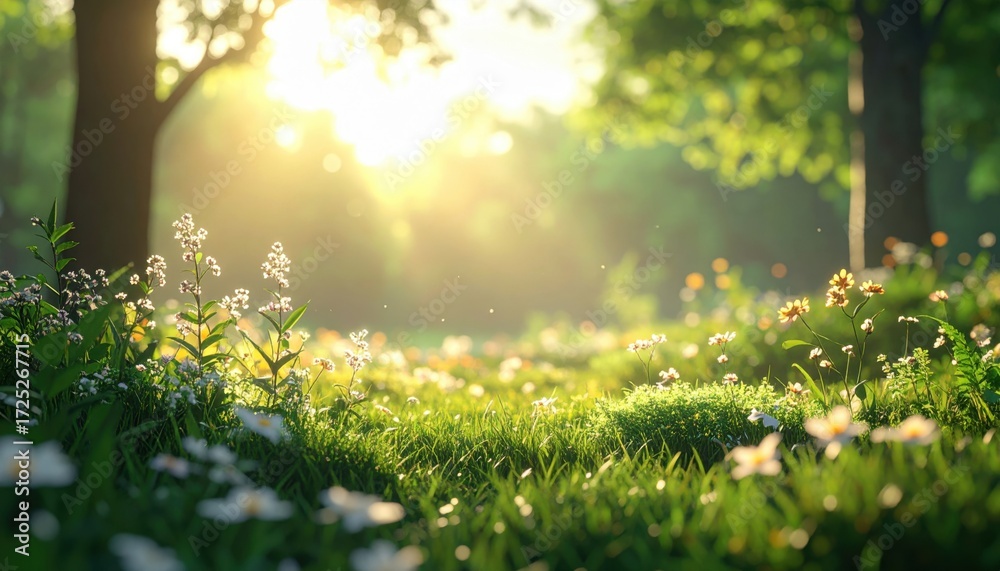 Fototapeta premium Wildflower Meadow at Sunrise