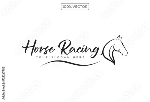 Premium Horse Line Logo, Luxury Elegant Outline Illustration