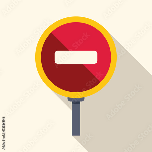 Round no entry traffic sign indicating restricted access, symbolizing prohibition and safety regulations