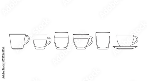 Vector art of cups