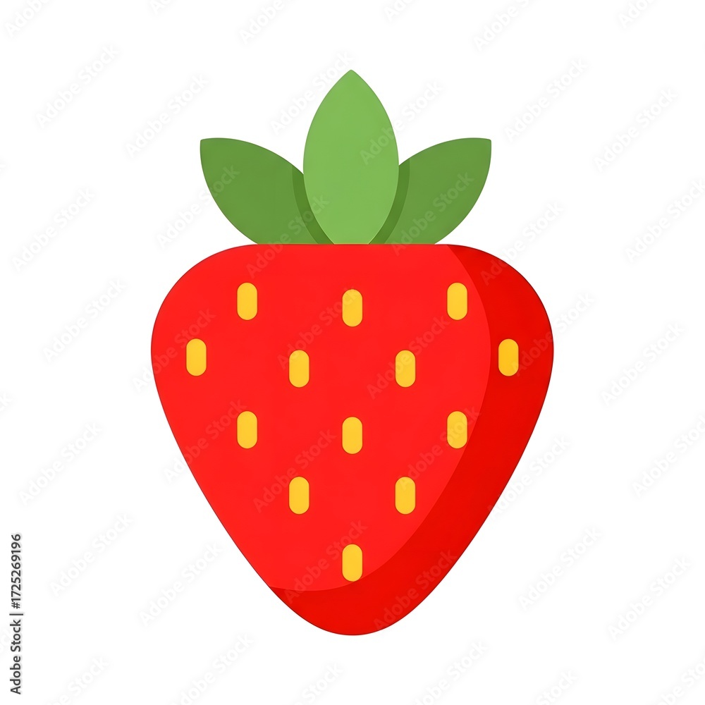 Fototapeta premium Fresh Red Strawberry Illustration on White Background A Healthy Food Concept