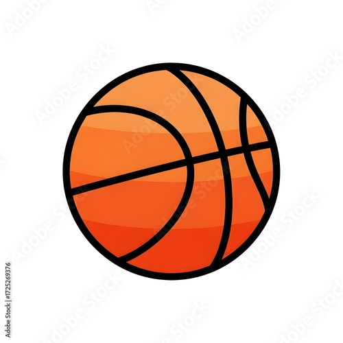 Vibrant Orange Basketball Illustration for Sports Enthusiasts and Graphic Designs