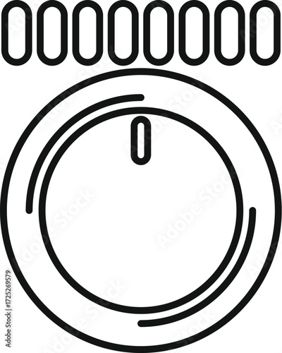 Rotating knob at maximum value with digital display showing seven zeros