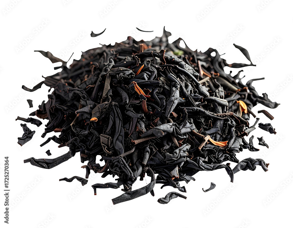 Obraz premium Dark, loose leaf tea, piled high