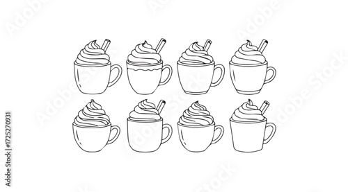 Vector art of coffee cups isolated