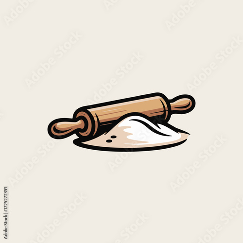 rolling pin with flour