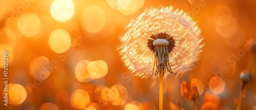 Golden Hour Dandelion: A Sunset Serenade
