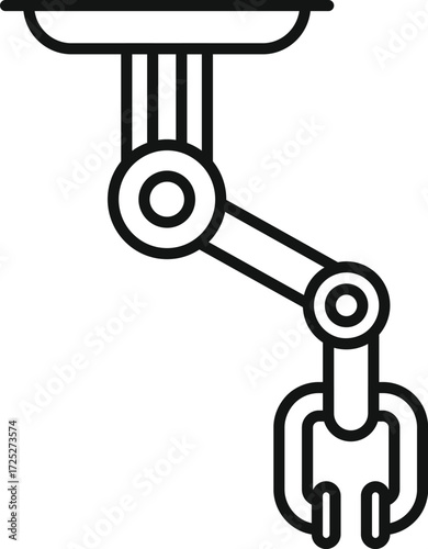 Robotic arm manipulator holding production line in a factory