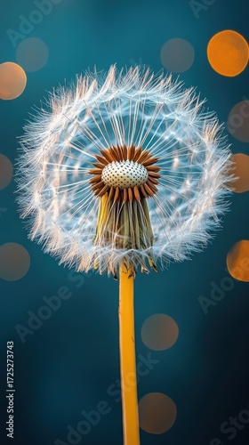 Magnificent Dandelion Seed Head Close-Up:Nature's Ephemeral Beauty