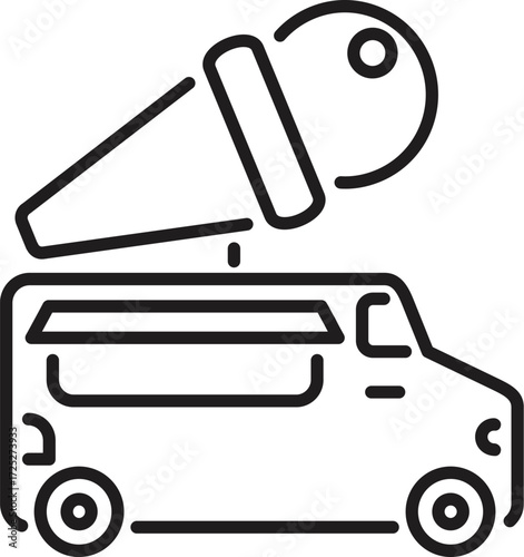 Mobile ice cream truck business serving refreshing ice cream cones on a hot summer day