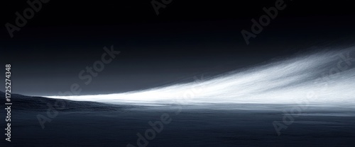 Arctic Wilderness: A Breathtaking Panorama of a Snow-Covered Landscape Under a Dark Sky