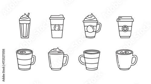 Vector art of coffee cups