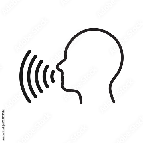 Icon head speaking speech therapist vector template