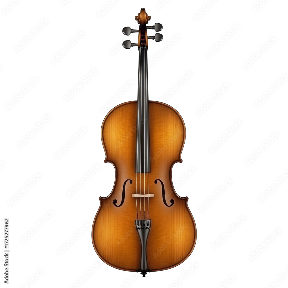 Obraz premium Cello string instrument wood brown classical music isolated transparency background elegant acoustic