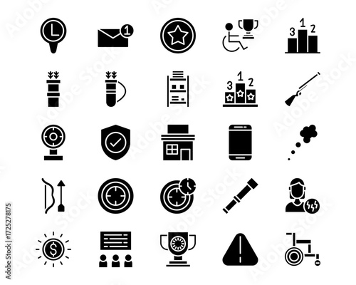 Archery Line Vector Icons
