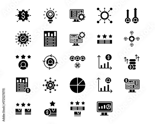Business Analytics Line Vector Icons