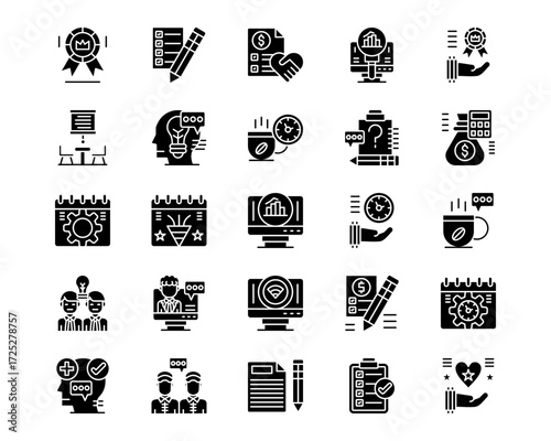 Business Meeting Line Vector Icons