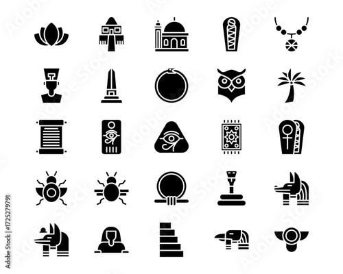 Egypt Line Vector Icons