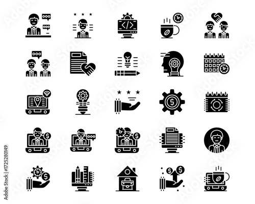 Freelancer Line Vector Icons
