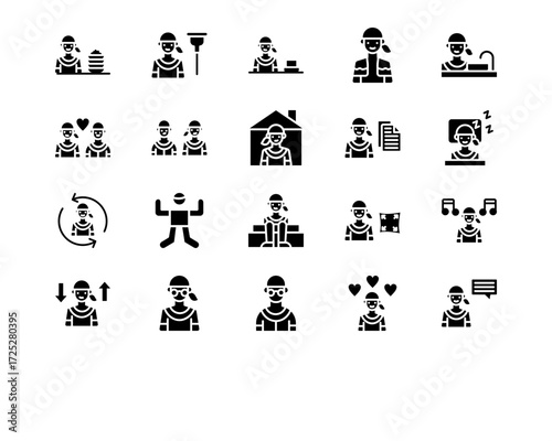 Housekeeping Line Vector Icons