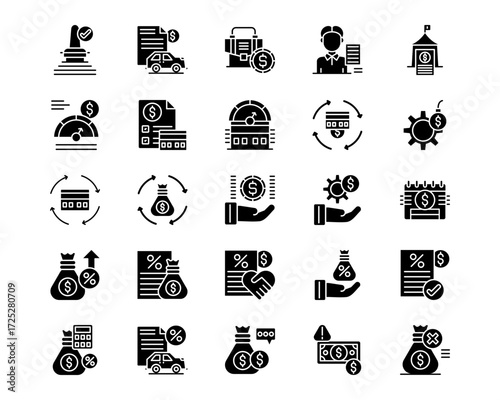Loan Line Vector Icons