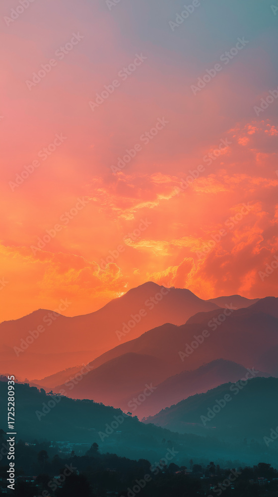 Obraz premium sunset in the mountains