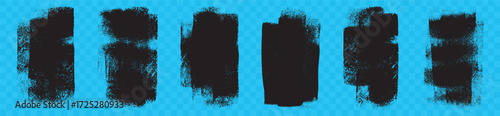 Vector set featuring roller paint textures with isolated transparent background.