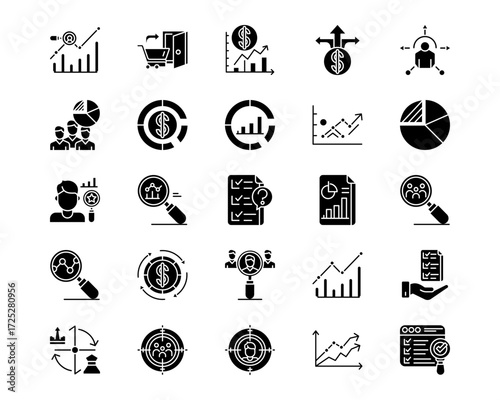 Market Research Line Vector Icons