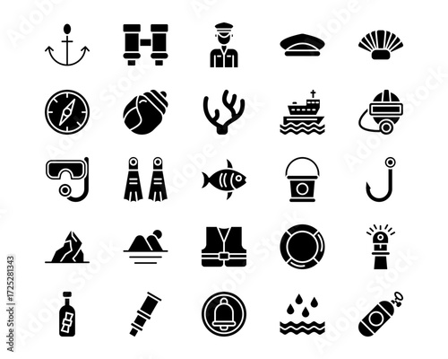 Ocean Line Vector Icons
