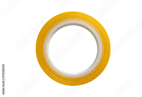  High Resolution Yellow Washi Tape Roll Isolated on Transparent Background.