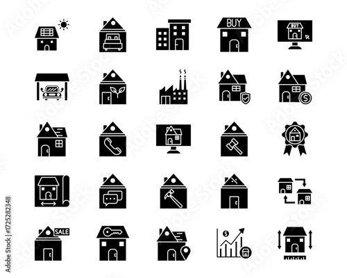 Real Estate Line Vector Icons