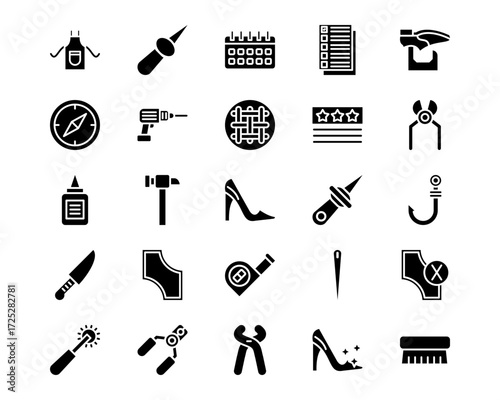 Shoemaker Line Vector Icons