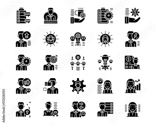 Staff Management Line Vector Icons