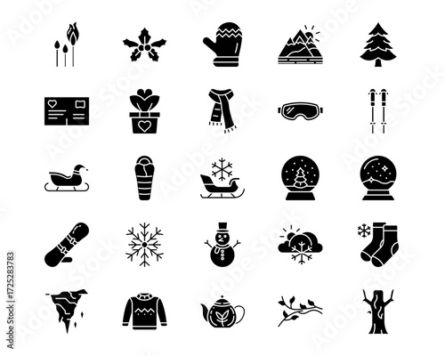 Winter Line Vector Icons