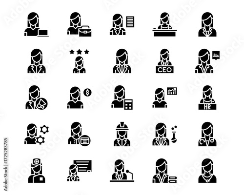 Women Line Vector Icons