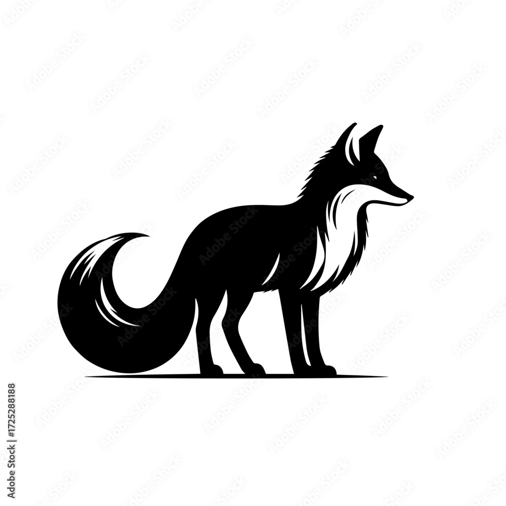 Fototapeta premium Wild Fox Vector Illustration – Forest Predator Animal Design