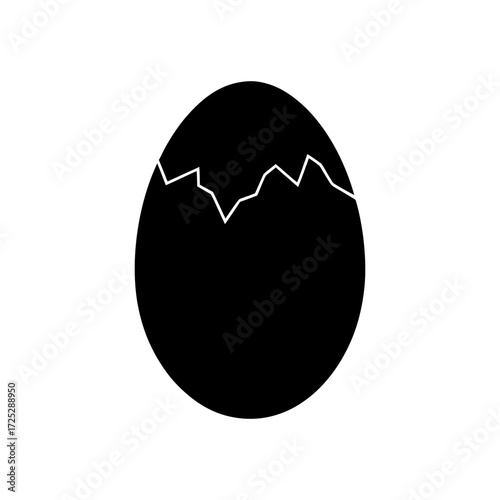Vector art of cracked egg, a symbol of fragility and new beginnings