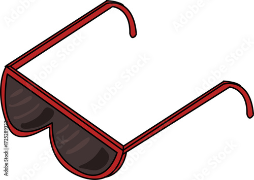 Stylish red eyeglasses vector illustration for fashion and optics designs