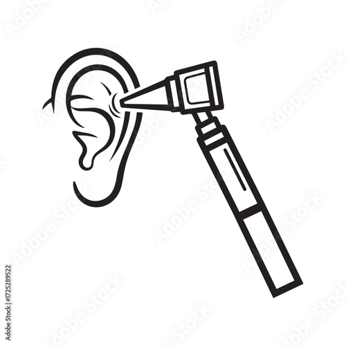 An audiologist expertly examining a patient s ear with an otoscope ensuring optimal hearing health depicted in a clear