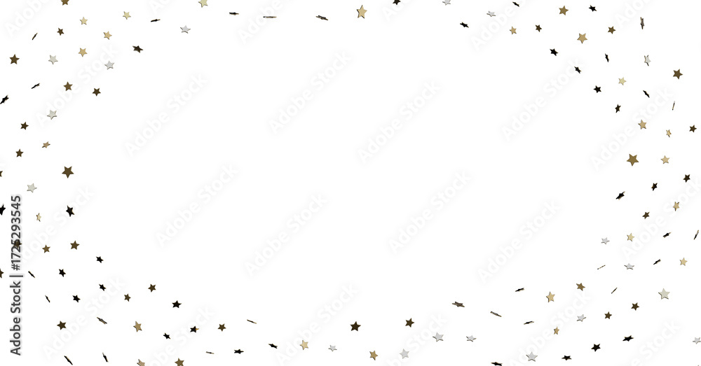 Obraz premium Gold, Silver & Black Star Confetti Frame
