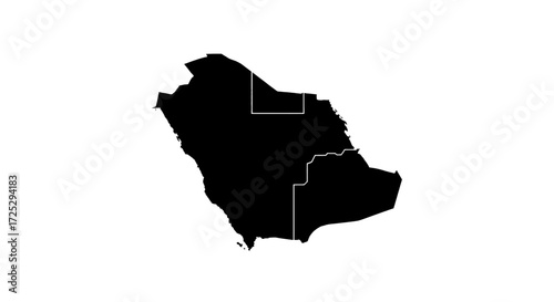 Saudi Arabia Map Silhouette: Modern Design for Travel, Business, and Cultural Projects
