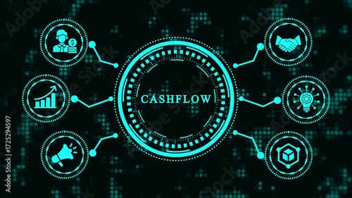 Cashflow concept with icons around it cashflow is the net amount of cash and cashequivalents moving into and out of a company positive cashflow indicates that a companys liquid assets are increasing